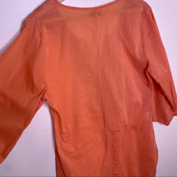 Jemma Orange Lace Overlay Tunic Large - Picture 7 of 11